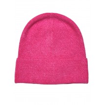 Women's plush velor hat with collar pink fuchsia