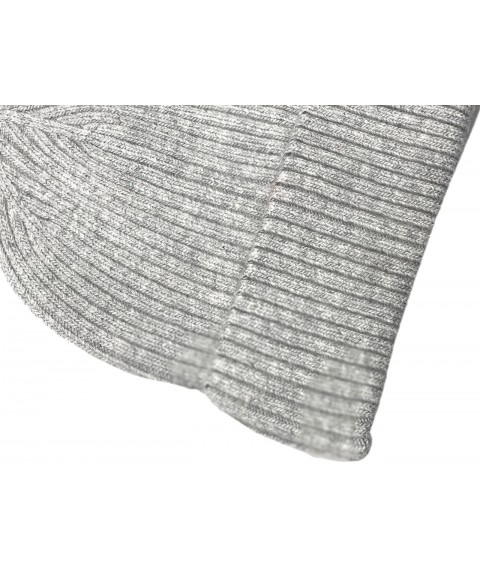 Cap female angora soft with collar stylish rounded gray