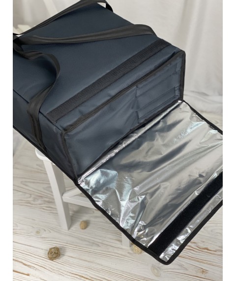 Thermal bag for delivery of pizza sushi food drinks, thermo-refrigerator black