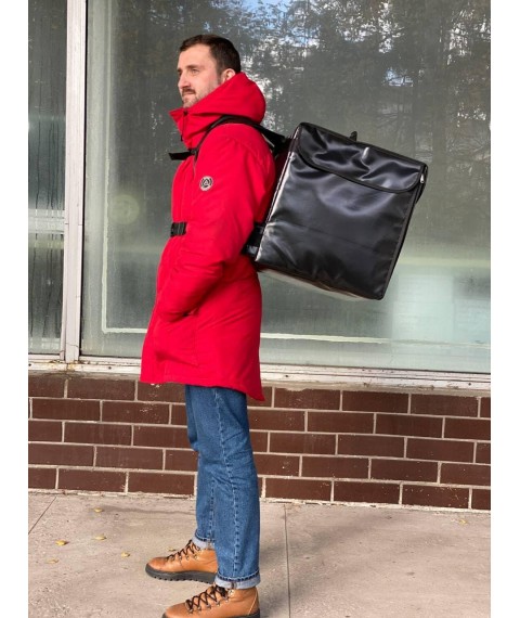 Термо рюкзак для доставки еды рюкзак для курьера доставки суши пиццы черный