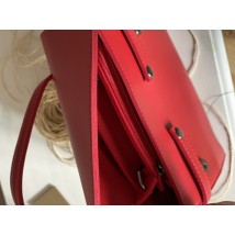 Red women's eco-leather shopping bag