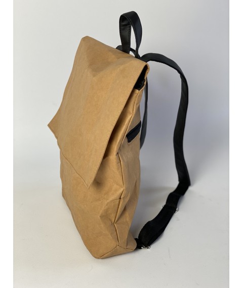 Рюкзак женский бежевый из бумаги
