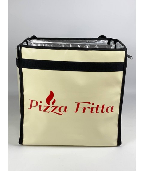 Backpack for pizza delivery sushi drinks beige
