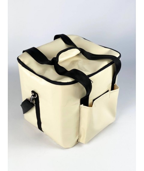 THERMO BAG FOR DELIVERY OF FOOD, SUSHI, DRINKS BEIGE KTZ03