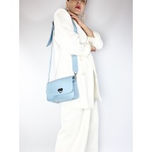Damentasche aus ?ko-Leder, blau mit breitem Schultergurt FU2x6