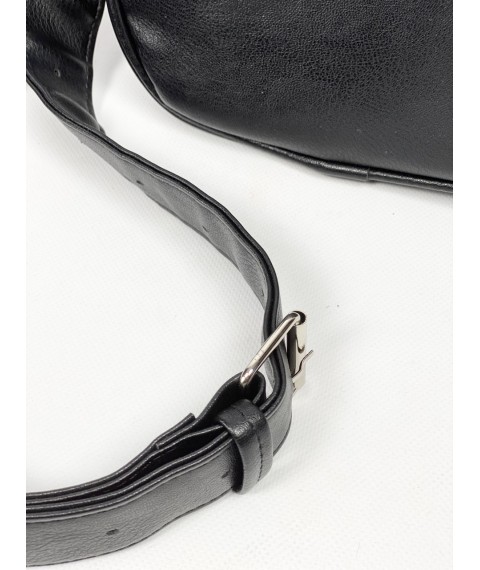 Black women's shoulder bag made of imitation leather