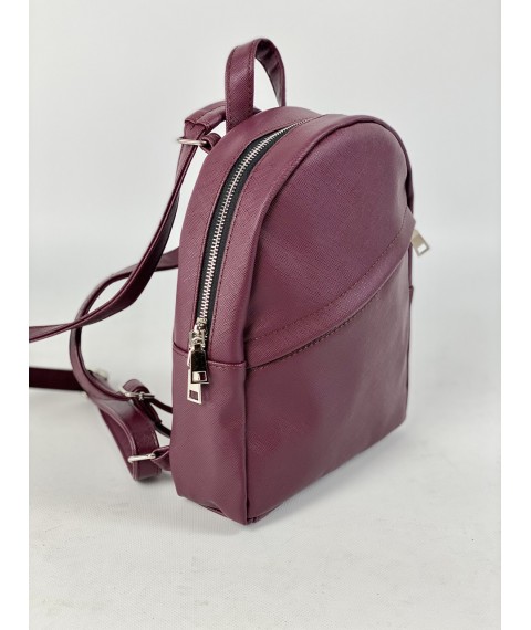 Рюкзак-сумка  женский маленький городской непромокаемый из экокожи черничный фиолетовый лакоста RM1x18