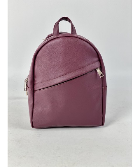 Рюкзак-сумка  женский маленький городской непромокаемый из экокожи черничный фиолетовый лакоста RM1x18
