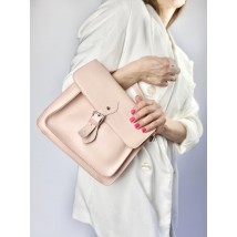 Messenger bag powdery pink eco-leather mesh with a long strap CHLDx4