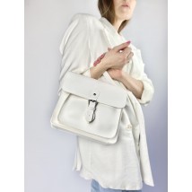 Messenger bag white pink eco-leather mesh with a long strap CHLDx12