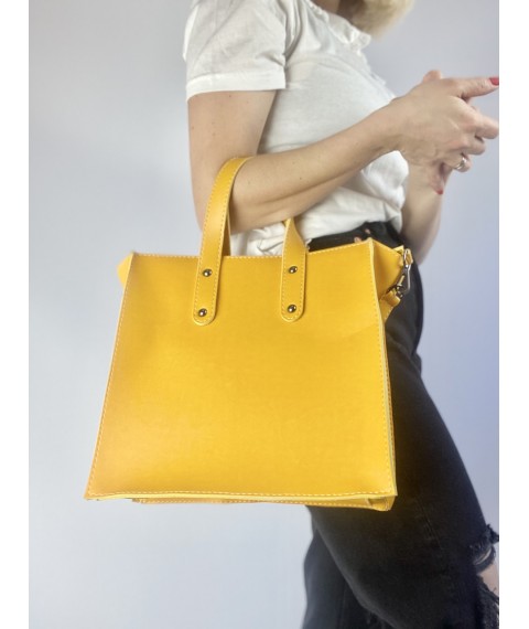Yellow women's bag made of eco-leather SD20x4