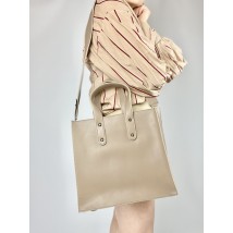 Document bag for women dark beige eco-leather SD20x3