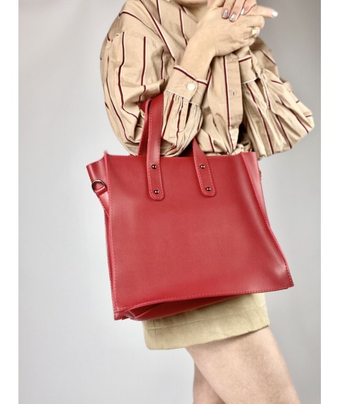 Red women's tote bag for work SD20x5