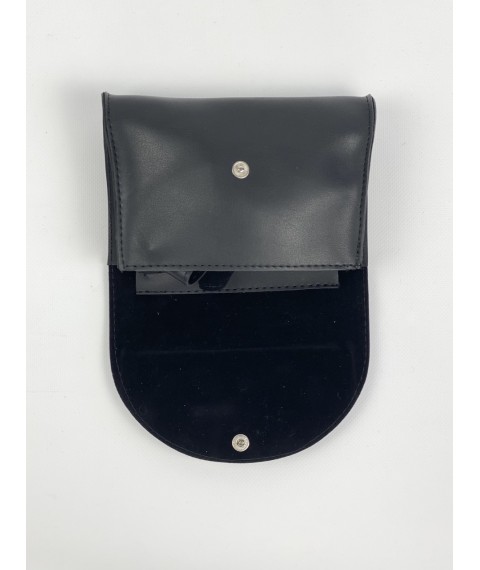 Поясная сумка женская с двумя ремнями из экокожи черная 99x1