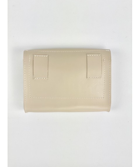 Modische Damen-Clutch-Gürteltasche mit zwei Gürteln aus Öko-Lederbeige