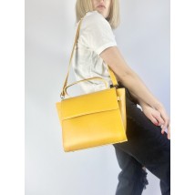 Yellow shopper for women made of eco-leather