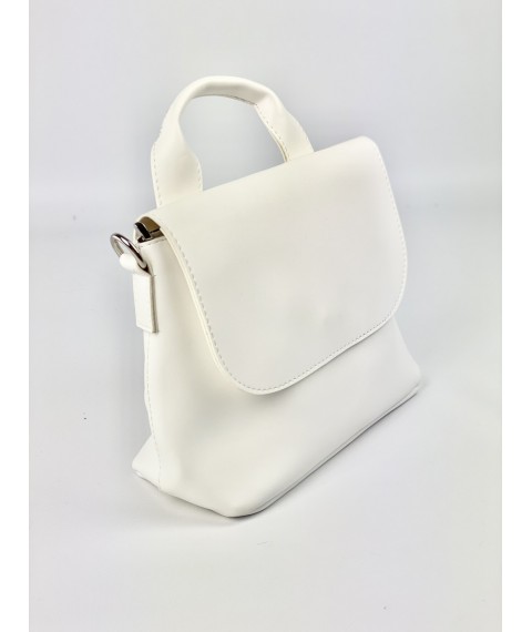 Women's white bag made of eco-leather
