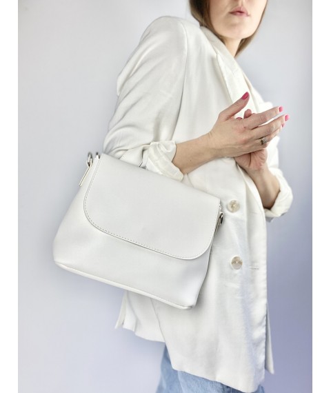 Women's white bag made of eco-leather