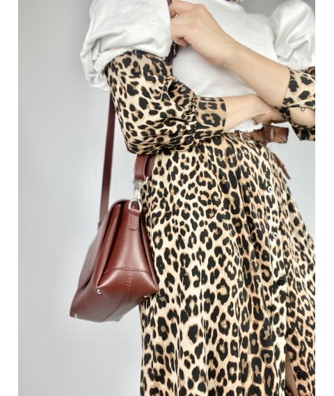 Ladies' medium stylish eco-leather shoulder bag, burgundy