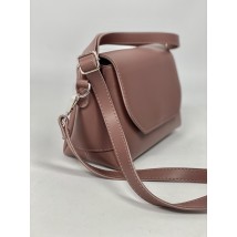 Ladies' medium stylish eco-leather bag messenger coffee powdery