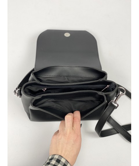 Черная женская сумка из экокожи