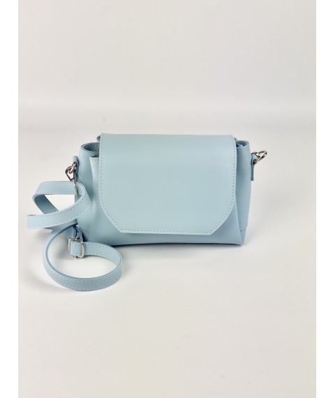 Ladies' medium stylish eco-leather bag with a flap, blue 98x7