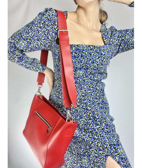 Красная женская сумка на плечо из экокожи SMx5