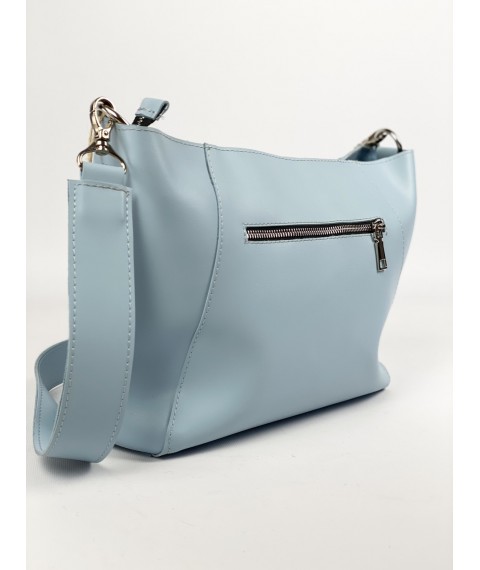 Ladies' big stylish eco-leather bag blue SMx4