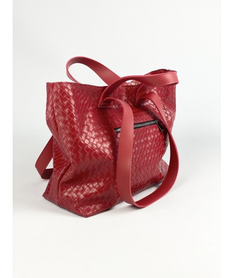 Rote Korbtasche aus Kunstleder SD51x2