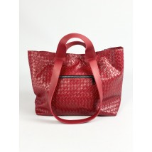 Red large wicker bag for women made of imitation leather SD51x2
