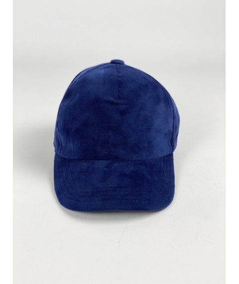 Baseball cap cap women stylish with Velcro demi-season velvet blue