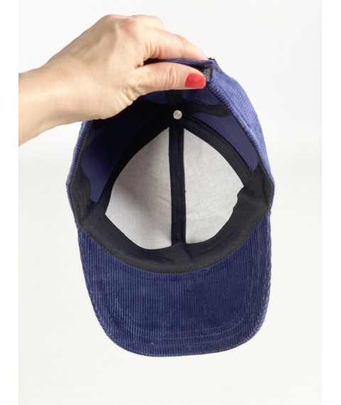 Синяя женская кепка из вельвета демисезонная BBVx2
