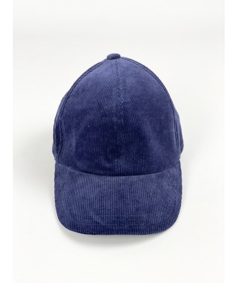 Бейсболка кепка жіноча стильна на липучці вельвет синя