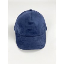 Baseball cap cap womens stylish with Velcro demi-season suede blue