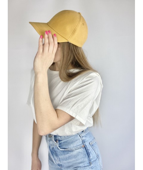 Женская кепка из хлопка желтая летняя BBKx10