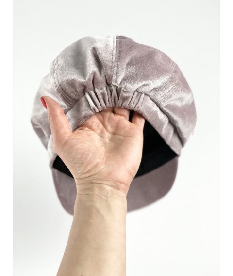 Caps gavroche cap women's demi-season with a cotton lining lilac