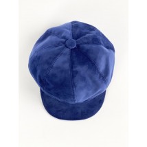Caps gavroche cap women voluminous demi-season with cotton lining velvet blue