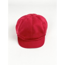 Кепи кепка гаврош жіноча демісезонна з бавовняною підкладкою замшева червона
