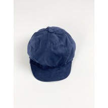 Caps gavroche cap voluminous women's demi-season with cotton lining blue