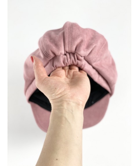 Kappen voluminöse Gavroche Mütze Frauen Halbjahreszeit mit Baumwollfutter rosa Pulver