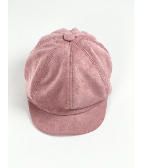 Кепи кепка об 'ємна гаврош жіноча демісезонна з бавовняною підкладкою рожева пудра
