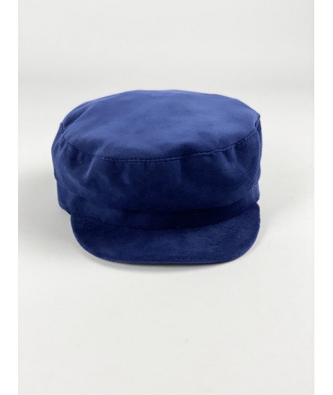 Кепи кепка жіноча демісезонна з бавовняною підкладкою оксамитова синя