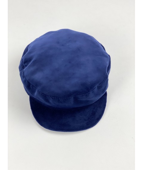 Кепи кепка жіноча демісезонна з бавовняною підкладкою оксамитова синя