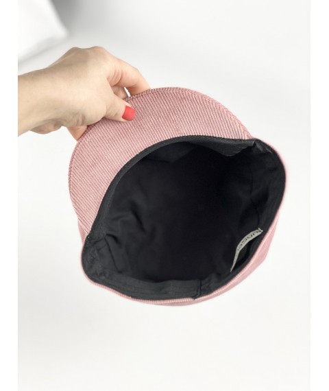 Кепи кепка жіноча демісезонна з бавовняною підкладкою вельветова рожева