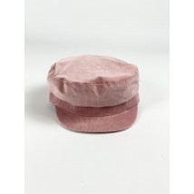 Розовая женская кепка вельвет