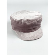 Caps women's demi-season cap with cotton lining velvet caramel lilac