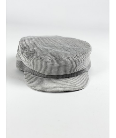 Кепи кепка жіноча демісезонна з бавовняною підкладкою вельветова сіра