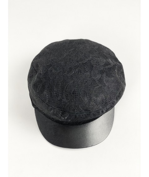 Кепи кепка жіноча демісезонна з бавовняною підкладкою гіпюр чорна