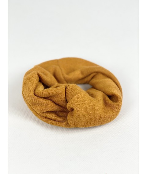 Headband women's demi-season double turban turban wool yellow