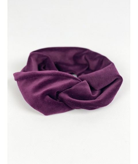 Women's headband demi-season double turban turban velvet purple